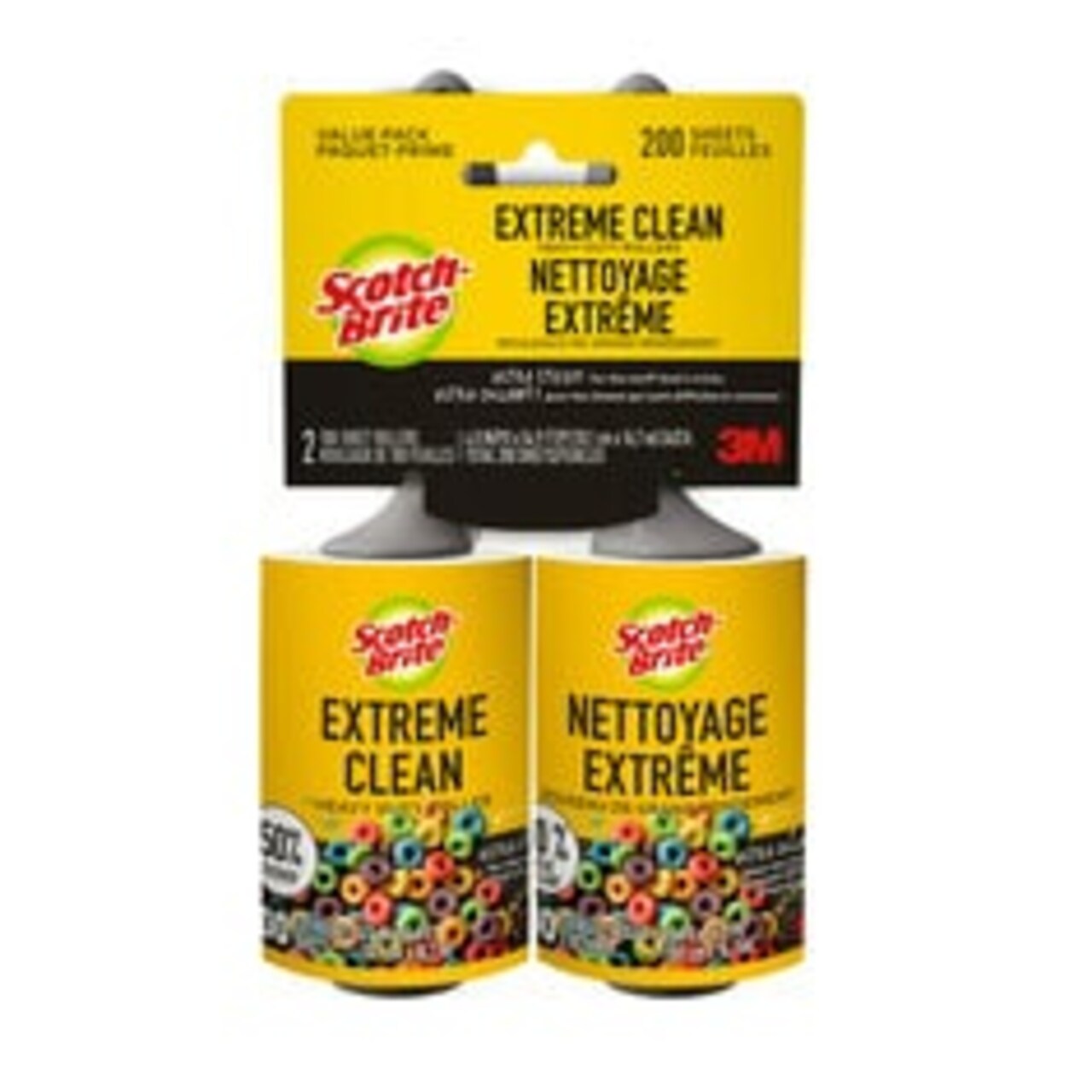 Scotch-Brite™ Extreme Clean Lint Roller Twin Pack 830RS-100TP, 4.0 in x 54.9 ft (10.1 cm x 16.7 m)